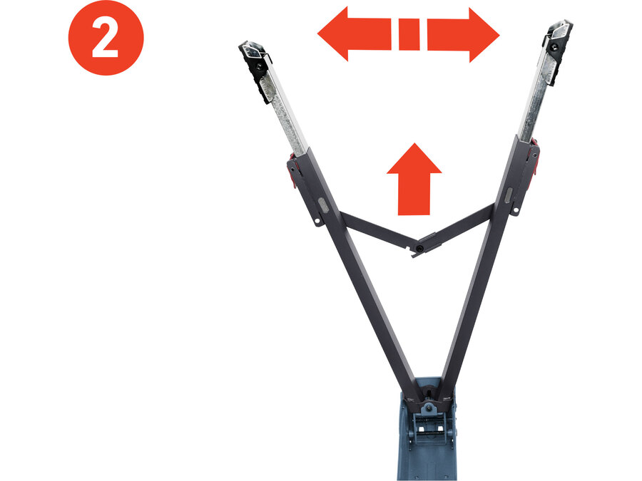 Asztalosbak/fűrészbak állítható, összecsukható; 600 - 850 mm, max. terhelés: 550 kg, saját tömeg: 7,9 kg