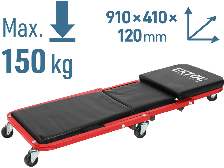 2-funkciós szerelőszék, és autó-aláfekvő ágy, gurulós, max.: 150 kg