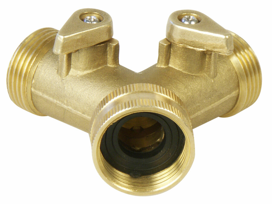 Elzárható Y-csatlakozó, 3/4", SÁRGARÉZ