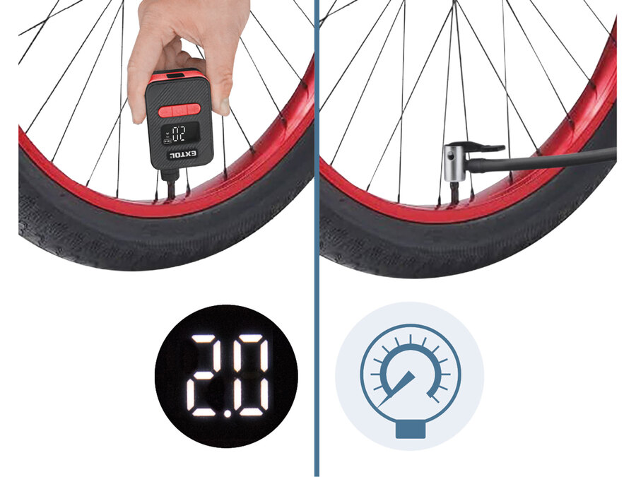 Akkus légkompresszor 8V, 500 mAh Li-ion akku, max. 10,3 Bar