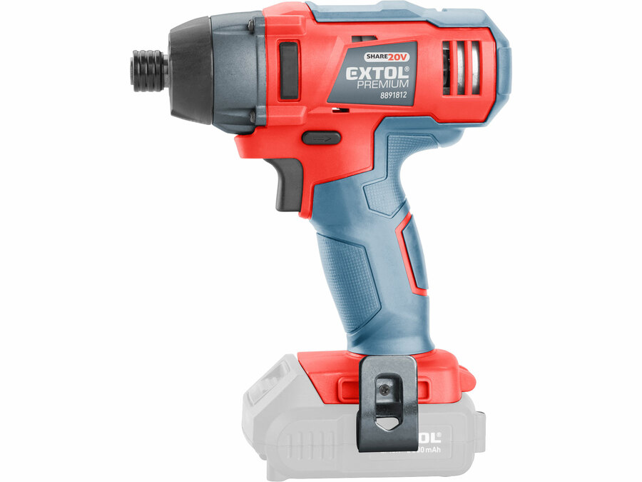 Akkus ütvecsavarozó, 1/4" hatszög, SHARE20V, 20V Li-ion, akku és töltő nélkül