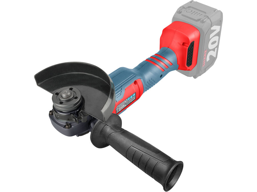 Akkus sarokcsiszológép, Share20V, 20V, Li-ion, szénkefe nélküli, 125mm, AKKU és TÖLTŐ NÉLKÜL!
