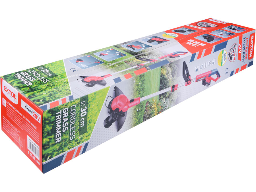 Akkus fűszegélynyíró gép Share20V, 1db 2000 mAh Li-ion akku, 1db töltő