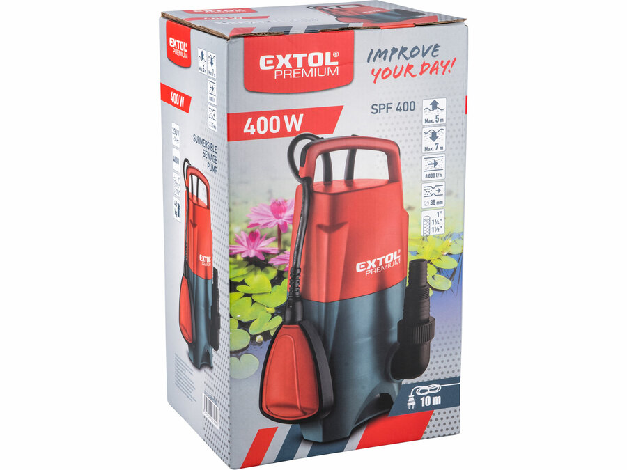 Szennyvíz búvárszivattyú, 400W, 8000l/óra