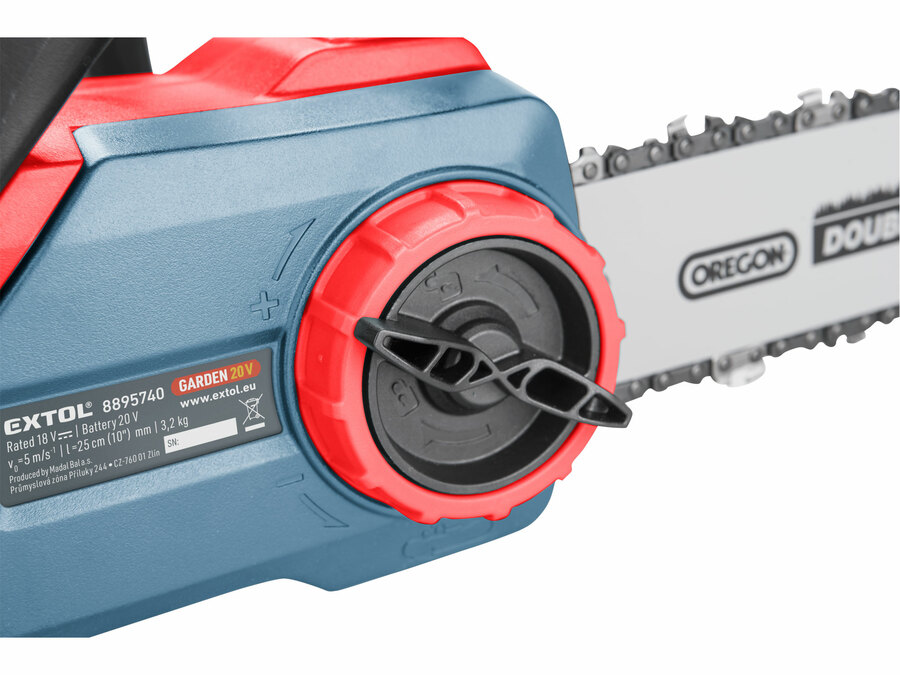 Akkus láncfűrész gép, Garden20V, 20V, AKKU és TÖLTŐ NÉLKÜL!, vezetőhossz 305mm, Oregon lánc és vezető