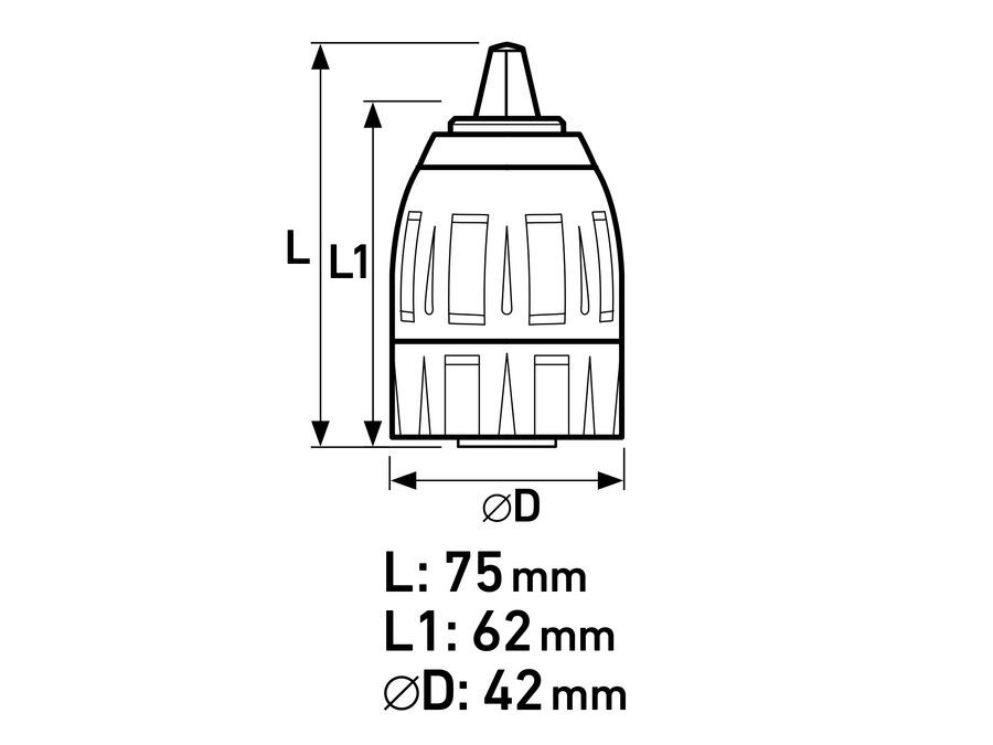 Click-lock gyorstokmány, befogás: 1,5-13mm, csatlakozás 1/2" 20 UNF,