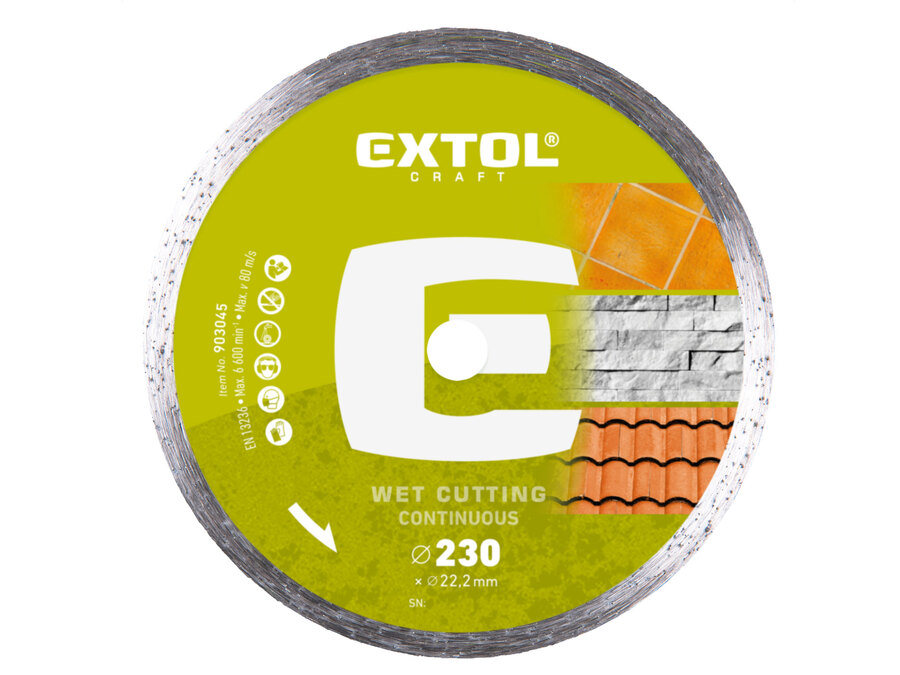 Gyémántvágó csempevágáshoz (sima), vizes vágásra, 230x22,2x2,4mm