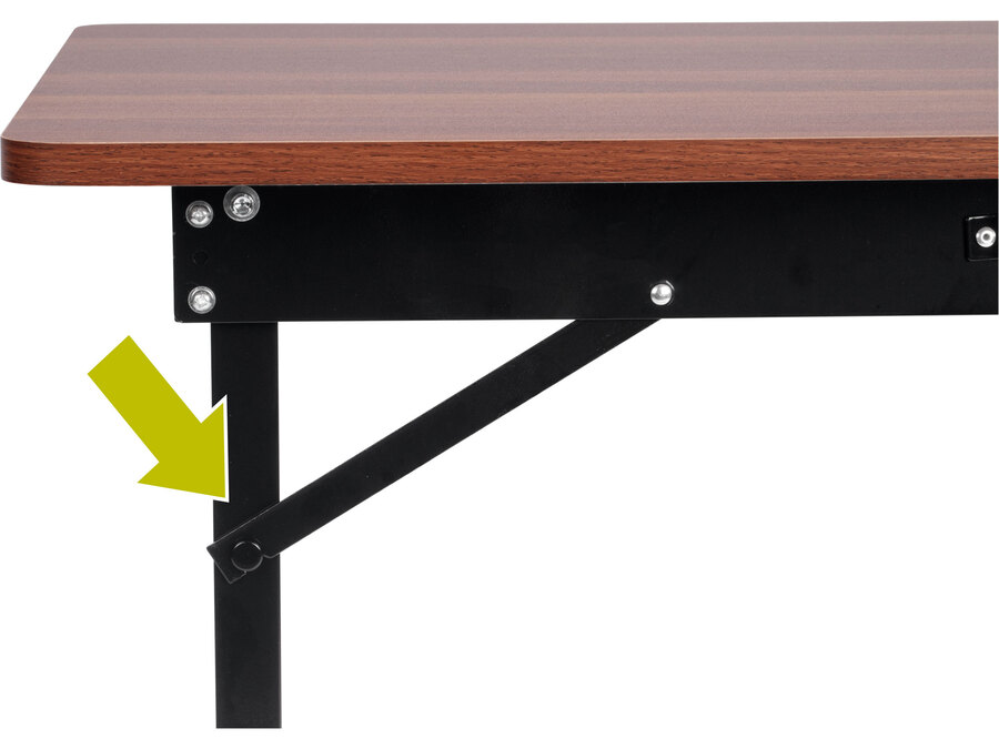 Munkapad összecsukható; 800 mm, max. terhelés: 100kg, fém váz, MDF asztallap